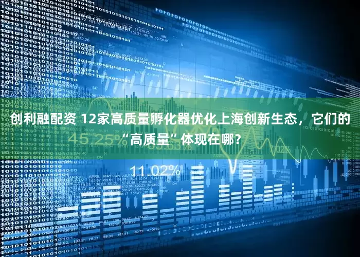 创利融配资 12家高质量孵化器优化上海创新生态，它们的“高质量”体现在哪？