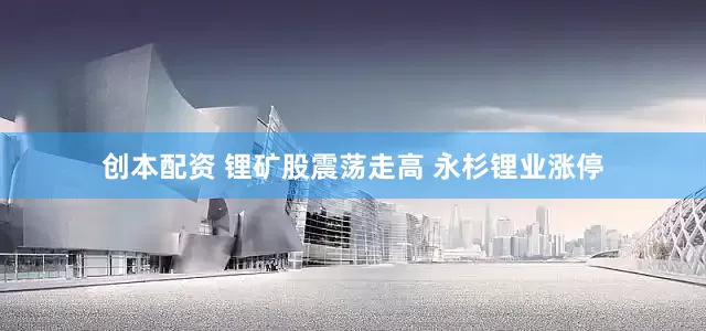 创本配资 锂矿股震荡走高 永杉锂业涨停